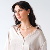 Colier perle naturale albe si argint 40 cm DiAmanti 232-47-G